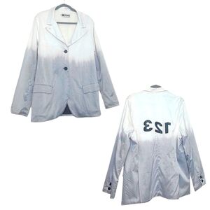 Triple RRR Men Satin White Grey Blazer/Jacket Size XL